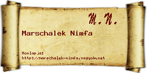 Marschalek Nimfa névjegykártya